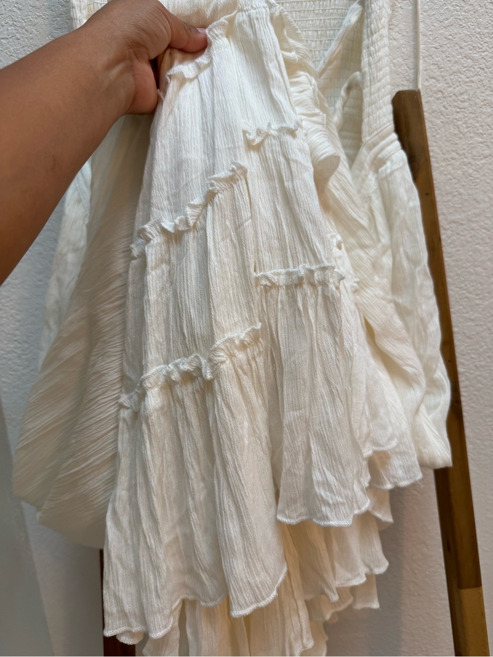 White Smocked Strapless Tiered Maxi Dress - Picture 12 of 13